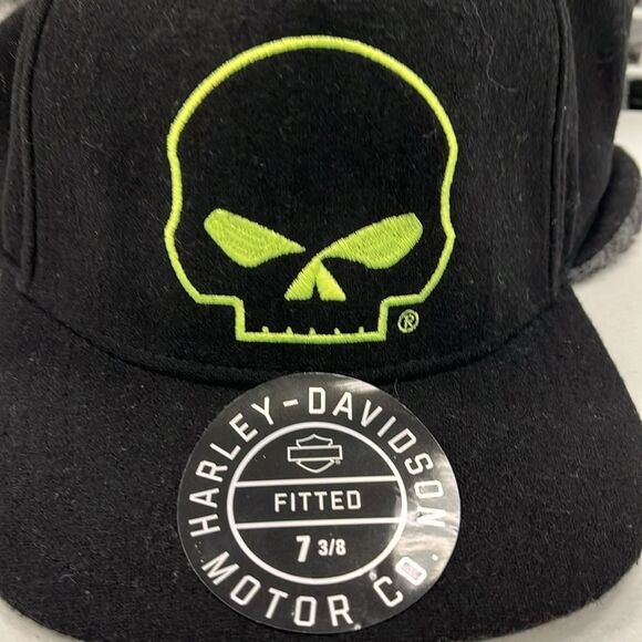New Harley-Davidson Willie G Ear Flap Punisher Sherpa Fitted Winter Baseball Cap - Picture 5 of 10